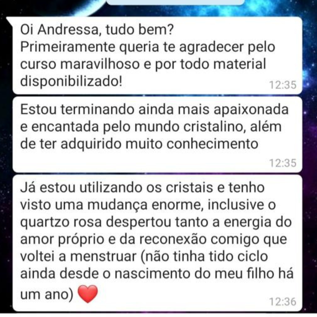 Depoimento de aluna no WhatsApp
