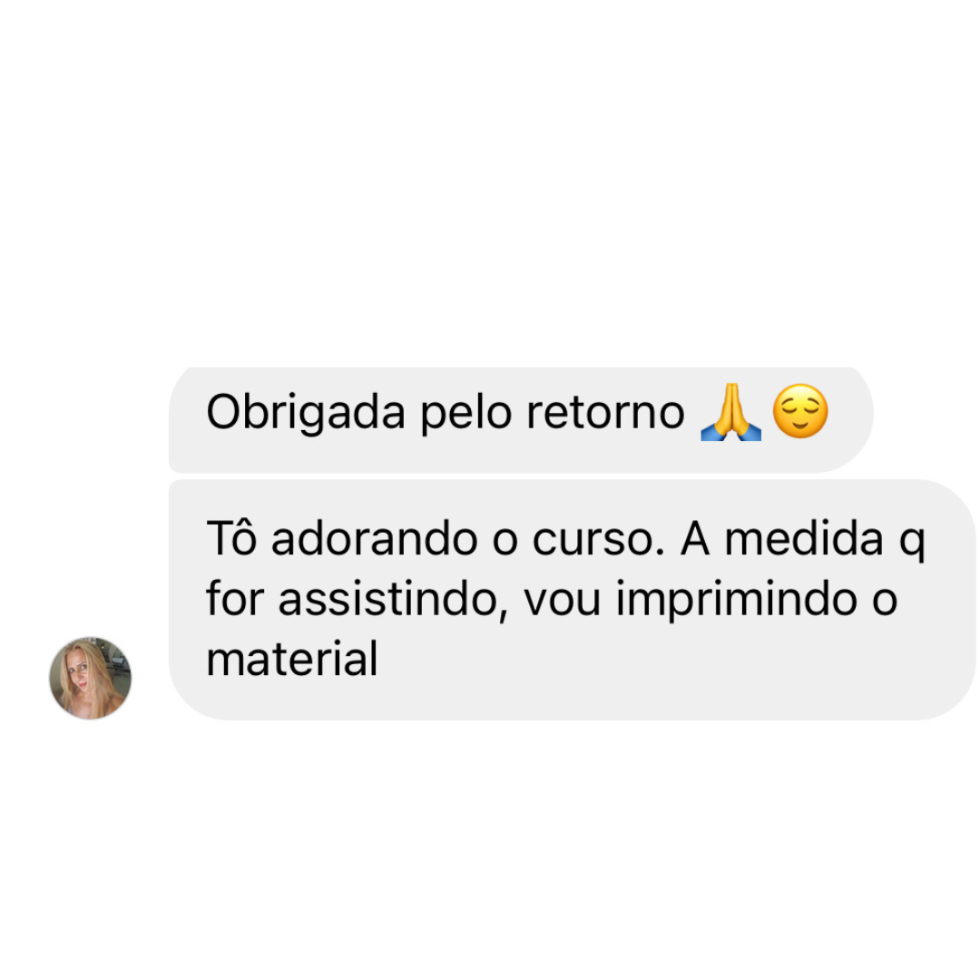 Depoimento de aluna sobre o curso